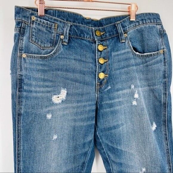 Urban Outfitters BDG slim boyfriend jeans 30 W blue distressed BoxR - Picture 2 of 7